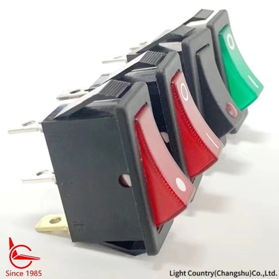 좋은 품질의 ON-OFF R4 로커 스위치와 빨간 빛 33 * 15mm 16A 250V UL VDE